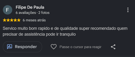Avaliação cliente